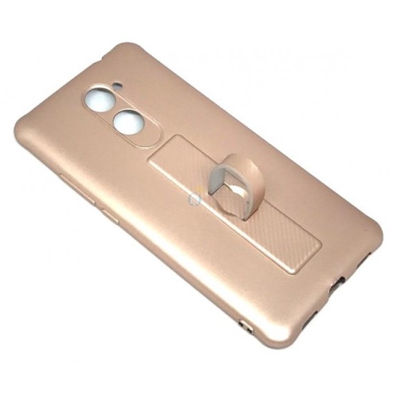 CAPA DE SILICONE MOTOMO COM ANEL DE DEDO PARA HUAWEI Y7 PRIME 2018 GOLD